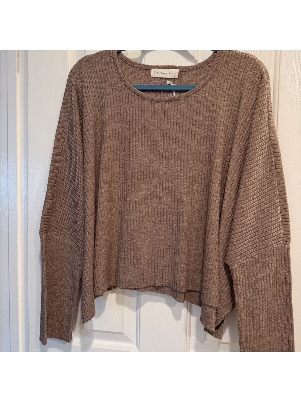 Cozy Ribbed Dark Mocha Oversized Sweater - Picture 4 of 4